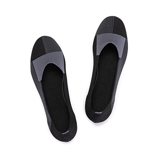 Frank Mully Damen Ballerinas Slip On Knit Kleid Schuhe Pumps Schuhe Runde Zehe, Grau, 37 EU von Frank Mully