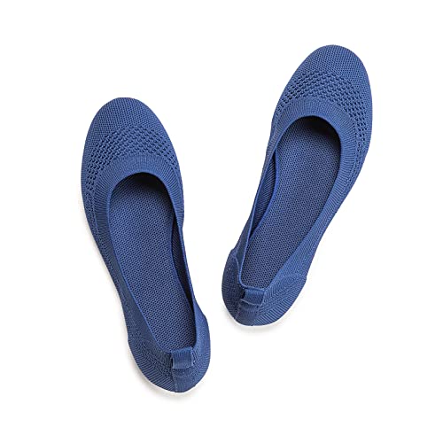 Frank Mully Damen Ballerinas Slip On Knit Kleid Schuhe Pumps Schuhe Runde Zehe, Royal Blue, 40 EU von Frank Mully
