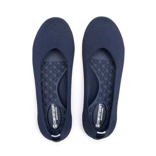 Frank Mully Damen-Ballerinas, breite Ballerinas, Slip-on-Strickschuhe, Bequeme, runde Zehenpartie für Damen, Dunkelblau, 39.5 EU Frank Mully Damen-Ballerinas, breite Ballerinas, Slip-on-Strickschuhe, Bequeme, runde Zehenpartie für Damen, Dunkelblau, 39.5 EU von Frank Mully