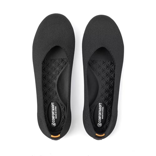 Frank Mully Damen-Ballerinas, breite Ballerinas, Slip-on-Strickschuhe, Bequeme, runde Zehenpartie für Damen, Schwarz, 42.5 EU Frank Mully Damen-Ballerinas, breite Ballerinas, Slip-on-Strickschuhe, Bequeme, runde Zehenpartie für Damen, Schwarz, 42.5 EU von Frank Mully