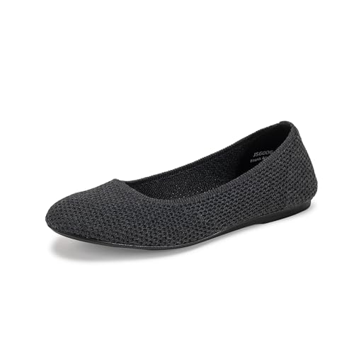 Frank Mully Damen Ballerinas Slip On Knit Kleid Schuhe Pumps Schuhe Runde Zehe, Schwarz, 36.5 EU von Frank Mully