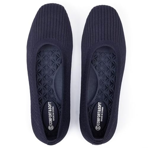 Frank Mully Damen-Ballerinas mit quadratischer Zehenpartie, Bequeme, waschbare Schlupfschuhe, Schuhe für Damen, Arbeit, Dunkelblau, 42.5 EU Frank Mully Damen-Ballerinas mit quadratischer Zehenpartie, Bequeme, waschbare Schlupfschuhe, Schuhe für Damen, Arbeit, Dunkelblau, 42.5 EU von Frank Mully