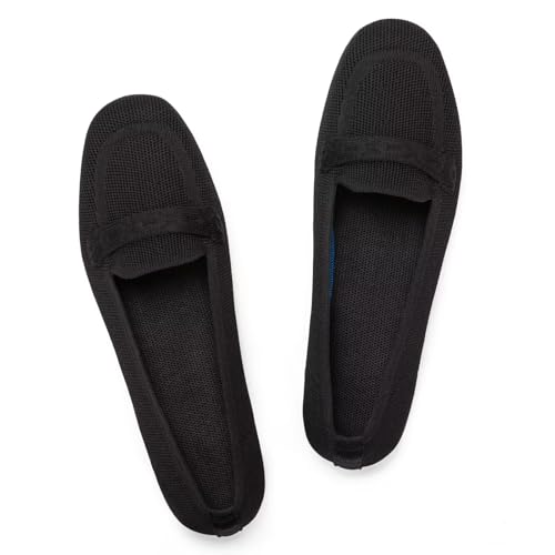 Frank Mully Damen Loafer Flats Square Toe Bequeme Büro Arbeitsschuhe Cute Penny Loafer Slip On Walking Driving Schuhe, 6046 schwarz, 39 EU von Frank Mully