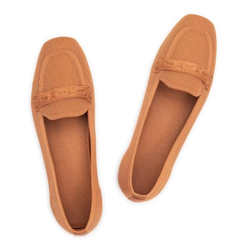 Frank Mully Damen Loafer Flats Square Toe Bequeme Büro Arbeitsschuhe Cute Penny Loafer Slip On Walking Driving Schuhe, Kitz, 38 EU von Frank Mully