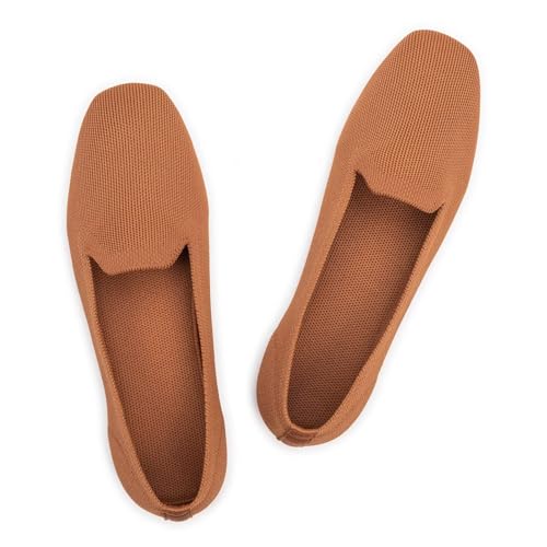 Frank Mully Damen Loafer Flats Square Toe Bequeme Büro Arbeitsschuhe Cute Penny Loafer Slip On Walking Driving Schuhe, Orange/Abendrot im Zickzackmuster (Sunset Chevron), 40 EU von Frank Mully