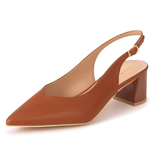 Frank Mully Damen Slingback-Absatz, spitzer Zehenbereich, Arbeitspumps, bequem, klobige Pumps, geschlossene Zehen, stilvoll, elegante Schuhe, Braun/Pu, 40.5 EU Frank Mully Damen Slingback-Absatz, spitzer Zehenbereich, Arbeitspumps, bequem, klobige Pumps, geschlossene Zehen, stilvoll, elegante Schuhe, Braun/Pu, 40.5 EU von Frank Mully