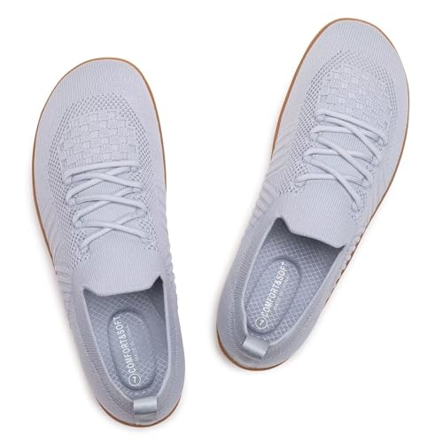 Frank Mully Damen-Wanderschuhe, breite Zehenbox, Barfußschuhe, gestrickt, modisch, Sneaker mit Fußgewölbeunterstützung, 6087grey, 38.5 EU von Frank Mully