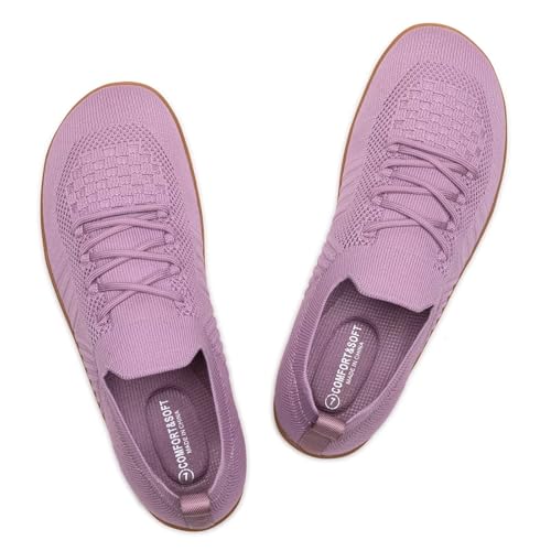 Frank Mully Damen-Wanderschuhe, breite Zehenbox, Barfußschuhe, gestrickt, modisch, Sneaker mit Fußgewölbeunterstützung, Violett, 39 EU Frank Mully Damen-Wanderschuhe, breite Zehenbox, Barfußschuhe, gestrickt, modisch, Sneaker mit Fußgewölbeunterstützung, Violett, 39 EU von Frank Mully