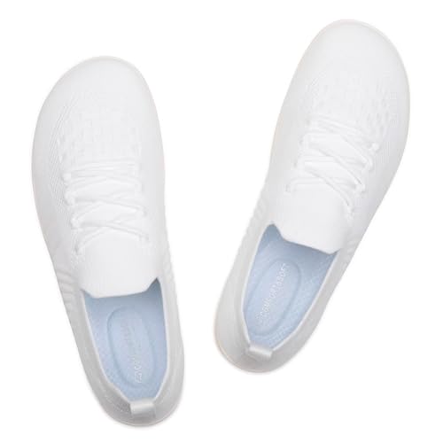 Frank Mully Damen-Wanderschuhe, breite Zehenbox, Barfußschuhe, gestrickt, modisch, Sneaker mit Fußgewölbeunterstützung, Weiss/opulenter Garten, 39.5 EU von Frank Mully