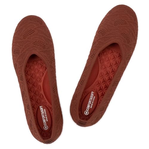 Frank Mully Flache Ballerinas für Damen, gestrickt, runde Zehenpartie, Slipper, Ballerinas für Damen, niedriger Keilabsatz, bequem, weich, 6112orange, 42 EU Frank Mully Flache Ballerinas für Damen, gestrickt, runde Zehenpartie, Slipper, Ballerinas für Damen, niedriger Keilabsatz, bequem, weich, 6112orange, 42 EU von Frank Mully