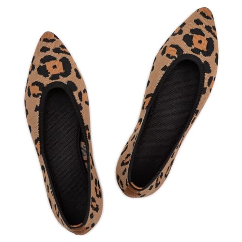 Frank Mully Flache Damen-Schuhe mit spitzem Zehenbereich, gestrickt, bequeme Damenschuhe, Schlupfschuhe für Damen, klassisch, weich, niedriger Keilabsatz, 6037Leopard, 37 EU Frank Mully Flache Damen-Schuhe mit spitzem Zehenbereich, gestrickt, bequeme Damenschuhe, Schlupfschuhe für Damen, klassisch, weich, niedriger Keilabsatz, 6037Leopard, 37 EU von Frank Mully