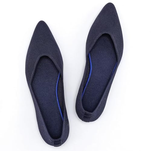 Frank Mully Flache Damenschuhe, Klassische Flache Schuhe mit spitzer Zehenpartie, gestrickte Abendschuhe, weiche Flache Schuhe für Damen, bequem und elegant, Blau, 42 EU Frank Mully Flache Damenschuhe, Klassische Flache Schuhe mit spitzer Zehenpartie, gestrickte Abendschuhe, weiche Flache Schuhe für Damen, bequem und elegant, Blau, 42 EU von Frank Mully