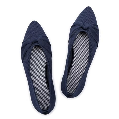 Frank Mully Flache Damenschuhe, Klassische Flache Schuhe mit spitzer Zehenpartie, gestrickte Abendschuhe, weiche Flache Schuhe für Damen, bequem und elegant, Blau, 42.5 EU Frank Mully Flache Damenschuhe, Klassische Flache Schuhe mit spitzer Zehenpartie, gestrickte Abendschuhe, weiche Flache Schuhe für Damen, bequem und elegant, Blau, 42.5 EU von Frank Mully