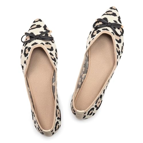Frank Mully Flache Damenschuhe, Klassische Flache Schuhe mit spitzer Zehenpartie, gestrickte Abendschuhe, weiche Flache Schuhe für Damen, bequem und elegant, Leopardenmuster W, 42.5 EU Frank Mully Flache Damenschuhe, Klassische Flache Schuhe mit spitzer Zehenpartie, gestrickte Abendschuhe, weiche Flache Schuhe für Damen, bequem und elegant, Leopardenmuster W, 42.5 EU von Frank Mully