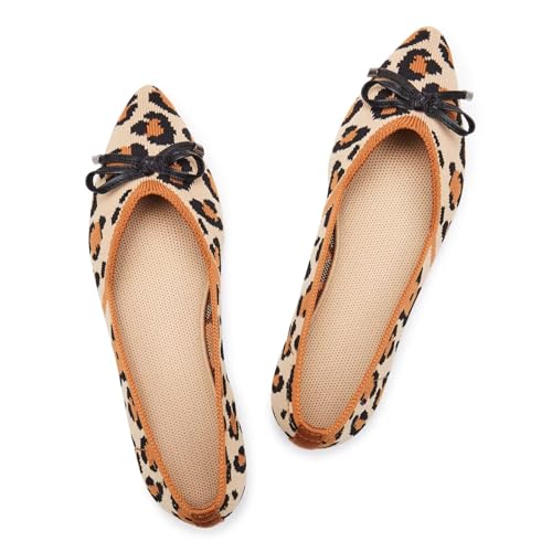 Frank Mully Flache Damenschuhe, Klassische Flache Schuhe mit spitzer Zehenpartie, gestrickte Abendschuhe, weiche Flache Schuhe für Damen, bequem und elegant, Leopardenmuster Y, 36 EU Frank Mully Flache Damenschuhe, Klassische Flache Schuhe mit spitzer Zehenpartie, gestrickte Abendschuhe, weiche Flache Schuhe für Damen, bequem und elegant, Leopardenmuster Y, 36 EU von Frank Mully