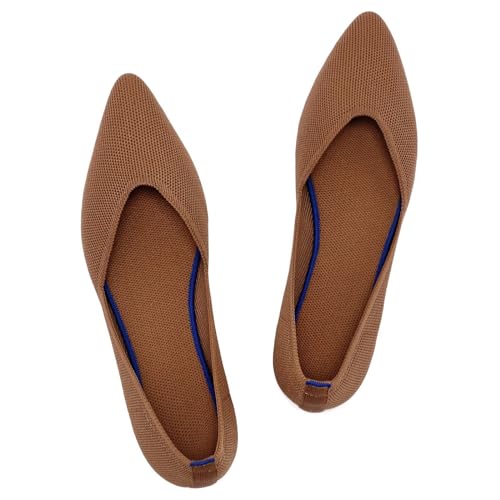 Frank Mully Flache Damenschuhe, Klassische Flache Schuhe mit spitzer Zehenpartie, gestrickte Abendschuhe, weiche Flache Schuhe für Damen, bequem und elegant, Orange, 37 EU Frank Mully Flache Damenschuhe, Klassische Flache Schuhe mit spitzer Zehenpartie, gestrickte Abendschuhe, weiche Flache Schuhe für Damen, bequem und elegant, Orange, 37 EU von Frank Mully