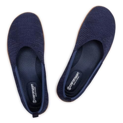 Frank Mully Flache Schuhe Damen Wide Toe Box Shoes, Blau, 36.5 EU von Frank Mully