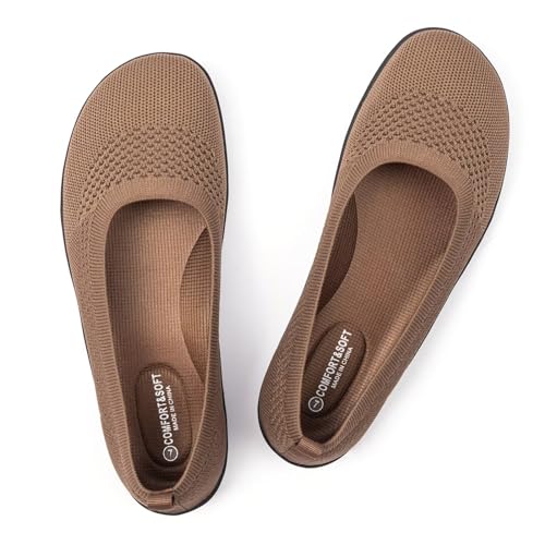 Frank Mully Flache Schuhe Damen Wide Toe Box Shoes, Braun, 38 EU von Frank Mully