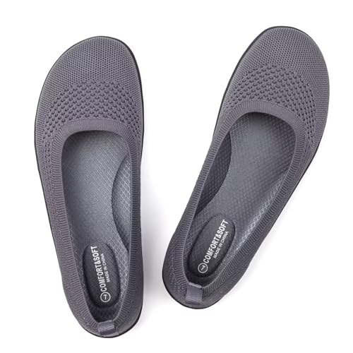 Frank Mully Flache Schuhe Damen Wide Toe Box Shoes, Grau, 39.5 EU von Frank Mully