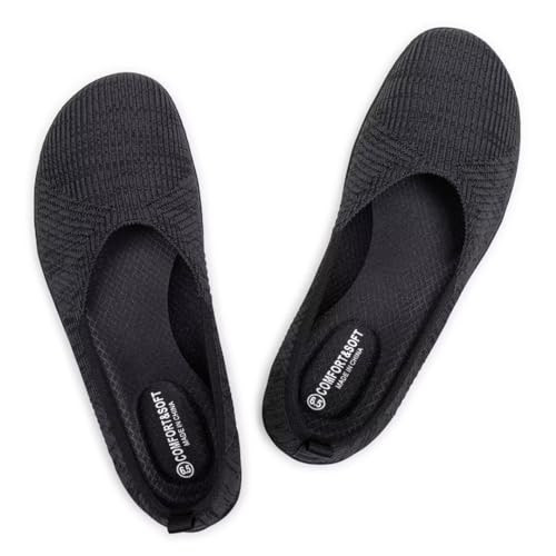 Frank Mully Flache Schuhe Damen Wide Toe Box Shoes, Schwarz, 36.5 EU von Frank Mully