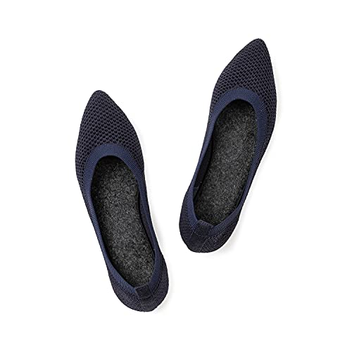 Frank Mully Frauen Spitze Zehe Ballett flach Strickkleid Low Wedge Flache Komfort Slip On Flats für Frau Klassische, Blau, 39.5 EU Frank Mully Frauen Spitze Zehe Ballett flach Strickkleid Low Wedge Flache Komfort Slip On Flats für Frau Klassische, Blau, 39.5 EU von Frank Mully