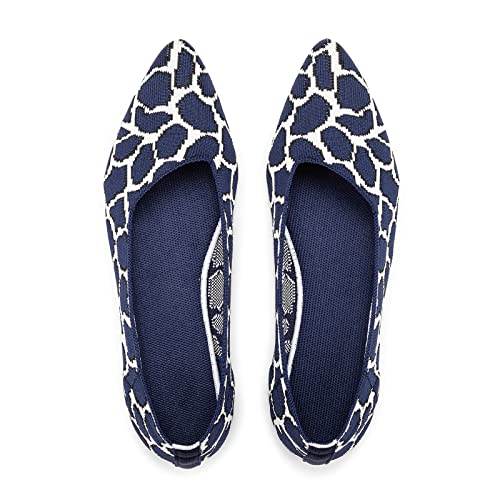 Frank Mully Frauen Spitze Zehe Ballett Flach Strickkleid Schuhe Low Wedge Komfort Slip On Flats Klassische Weiche Schuhe für Frau von Frank Mully