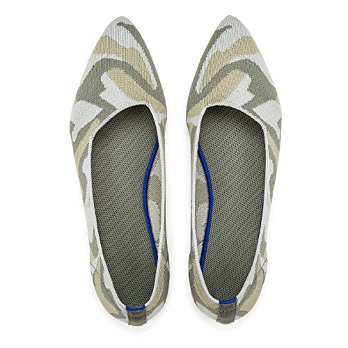 Frank Mully Damen Ballettschuhe, Spitze Zehe, Low Wedge, Flache Schuhe, Komfort Slip On Flats, Grün, 36.5 EU von Frank Mully