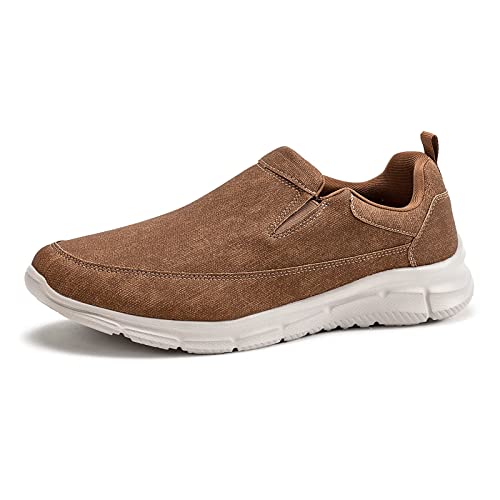 Frank Mully Herren-Schlupfschuhe, leicht, lässig, gestrickt, Loafer, Sneaker, bequeme Mesh-Arbeitsschuhe, athletisch, Walkingschuhe für Herren, atmungsaktiv, 8004camel, 44.5 EU von Frank Mully