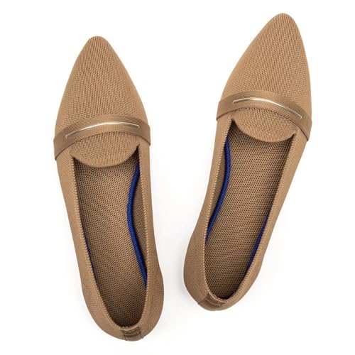 Frank Mully Lässige Loafer für Damen, flache Schlupfschuhe, bequeme Strickschuhe, flache Schuhe, klassisch, spitzer Zehenbereich, für Arbeit, Reisen, Braun, 42.5 EU Frank Mully Lässige Loafer für Damen, flache Schlupfschuhe, bequeme Strickschuhe, flache Schuhe, klassisch, spitzer Zehenbereich, für Arbeit, Reisen, Braun, 42.5 EU von Frank Mully