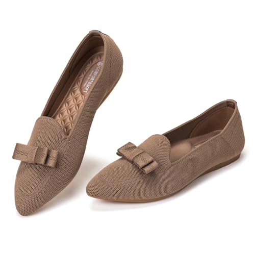 Frank Mully Loafer Flats für Damen Lässiger Strickstoff Schuhe Waschbar Schnürschuhe mit spitzer Zehenpartie Bequeme Schuhe im Ballettstil für, Braun, 38 EU Frank Mully Loafer Flats für Damen Lässiger Strickstoff Schuhe Waschbar Schnürschuhe mit spitzer Zehenpartie Bequeme Schuhe im Ballettstil für, Braun, 38 EU von Frank Mully