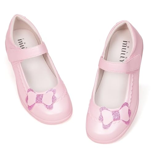 Frank Mully Mädchen-Kleiderschuhe Mädchen Mary Jane Flache Schuhe Ballerinas Flache Party-Schulschuhe mit Schleife für Kleinkinder/kleine Kinder/große Kinder, Rosa, 37 EU von Frank Mully