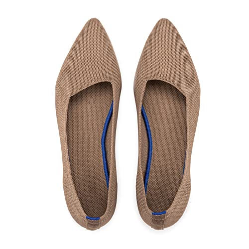 Frank Mully Spitze Zehe Ballett Flach Strickkleid Schuhe Low Wedge Komfort Slip On Flats für Frau Klassische Weiche von Frank Mully