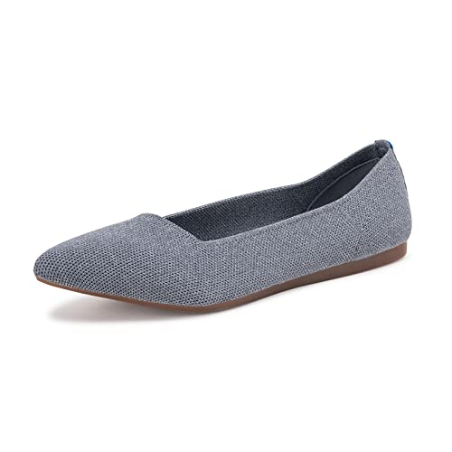 Frank Mully Frauen Spitze Zehe Ballett flach Strickkleid Schuhe Low Wedge Flache Schuhe Komfort Slip On Flats Schuhe für Frau Klassische weiche Schuhe von Frank Mully