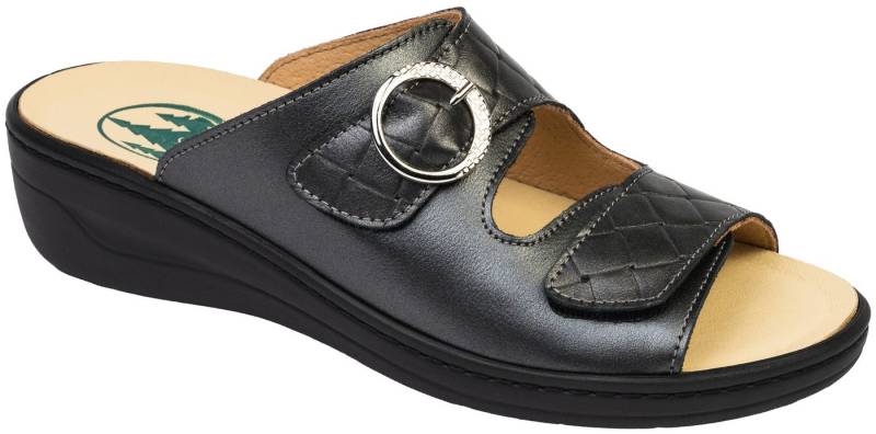 Franken-Schuhe Art. 3040-F3 Farbe: anthrazit Damen Pantolette (echt Leder, lose Einlage, Weite H) von Franken-Schuhe