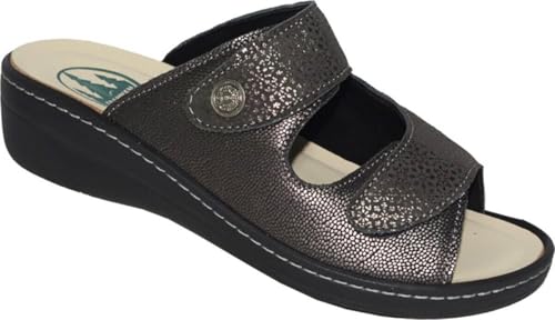 Franken Schuhe Damen Pantolette,Hausschuhe,Weite K,Leder,Hallux,Fußbett 62311 - Größe 41 von Franken Schuhe