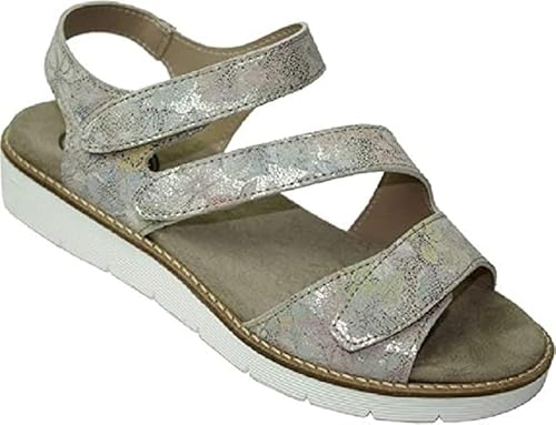 Franken Schuhe Damen Sandalette, Leder Wechselfussbett Beige Ice (Numeric_40) von Franken Schuhe