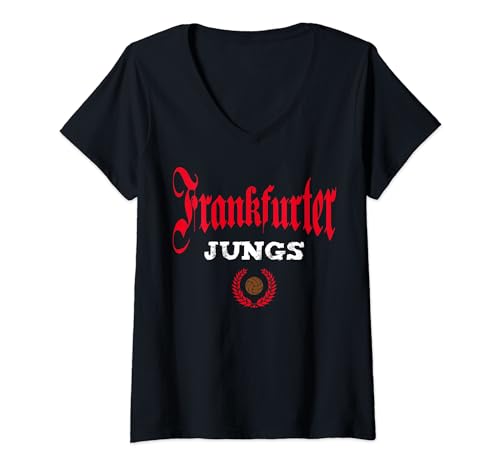 Frankfurt T-Shirt Herren Ultras Fans Frankfurter Jungs T-Shirt mit V-Ausschnitt von Frankfurter Jungs T-Shirts