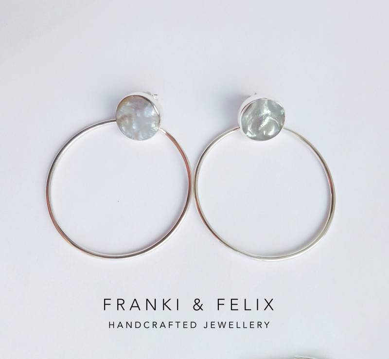 Sterling Silber Barock Perle Creolen Funky Statement Schmuck von FrankiAndFelix