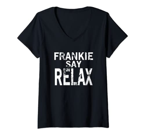 Damen Frankie Say Relax Herren T-Shirt T-Shirt mit V-Ausschnitt von Frankie Says Relax Tee