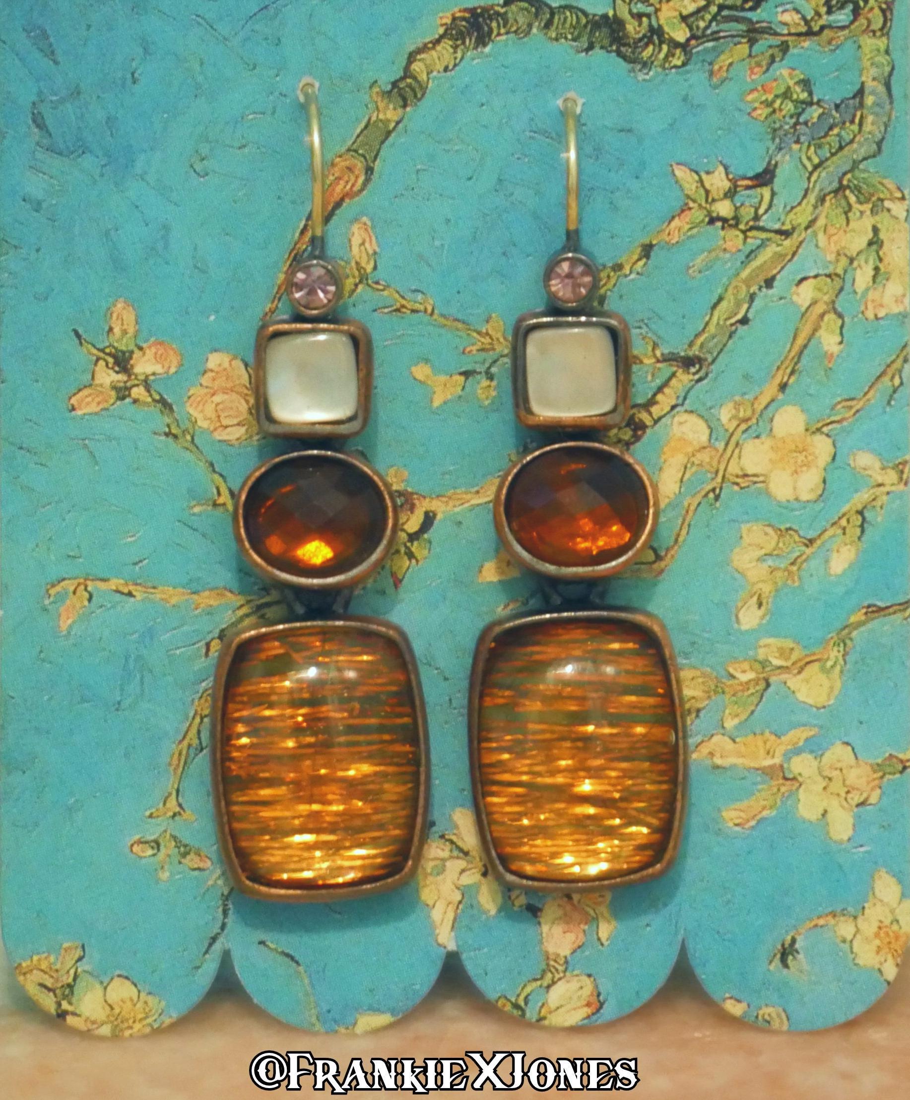 2000Er Kupfer & Stone Glitter Ohrringe 2000Er Kupfer & Stone Glitter Ohrringe von FrankieJonesAntiques