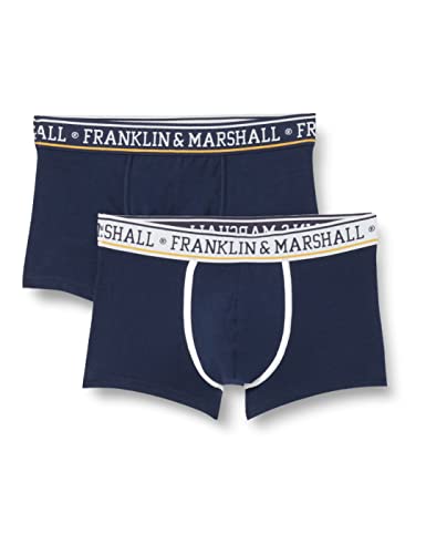 Franklin & Marshall Herren Boxer-I101291 Boxershorts, Blue/White/Gold, L , 2er Pack von Franklin & Marshall