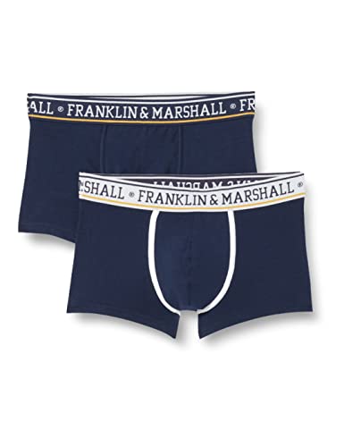 Franklin & Marshall Herren Boxer-I101291 Boxershorts, Blue/White/Gold, XXL , 2er Pack von Franklin & Marshall