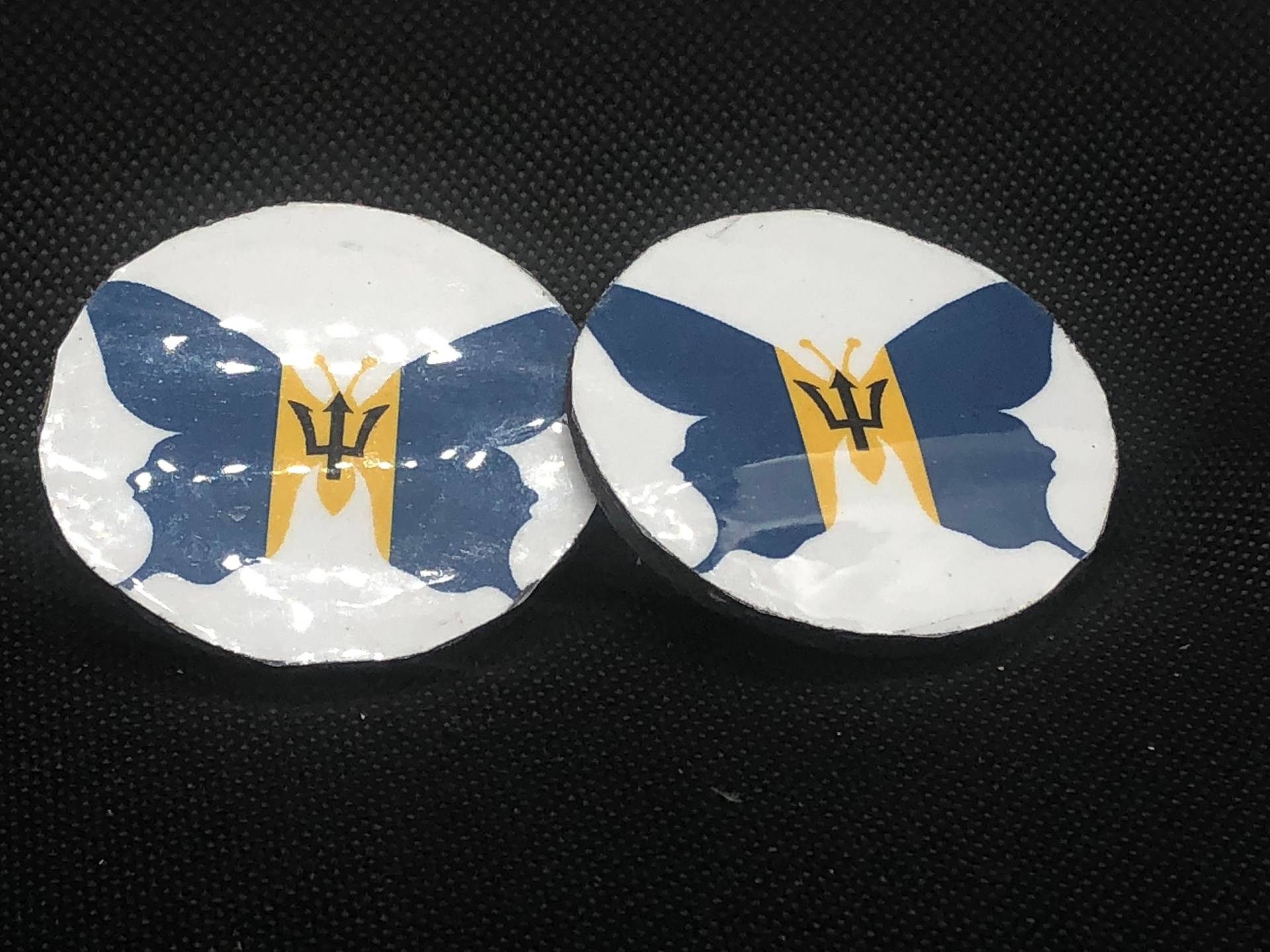 Barbados Schmetterling Kreis Ohrringe Barbados Schmetterling Kreis Ohrringe von FranklyFinessed