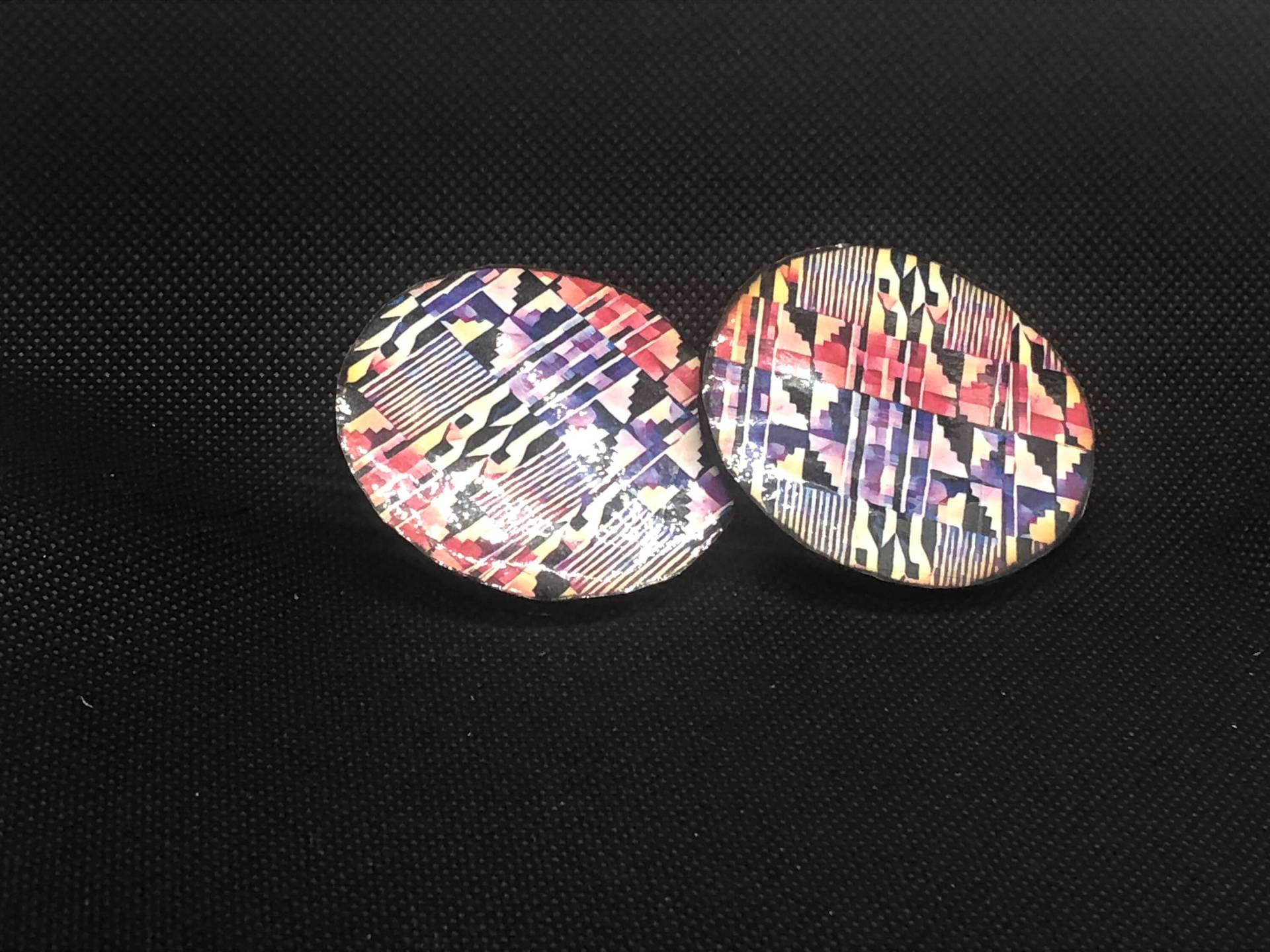 Kreis Kente Tuch Ohrringe Kreis Kente Tuch Ohrringe von FranklyFinessed