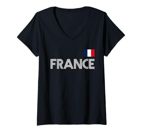 Damen Frankreich Geschenk Französisch Eiffelturm French France T-Shirt mit V-Ausschnitt Damen Frankreich Geschenk Französisch Eiffelturm French France T-Shirt mit V-Ausschnitt von Frankreich Tshirt Herren France Franzose Paris