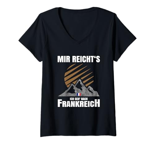 Damen Wanderung Gadgets Urlaub Camping Souvenir Wandern Frankreich T-Shirt mit V-Ausschnitt Damen Wanderung Gadgets Urlaub Camping Souvenir Wandern Frankreich T-Shirt mit V-Ausschnitt von Frankreich Wandern und Wanderung Gadgets