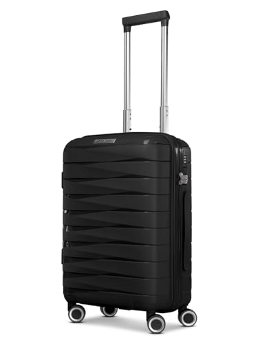 Franky Kabinen-Koffer für Damen und Herren | Kleiner Cabin-Trolley 36 x 20 x 55 cm aus hochwertigem, leichtem Polypropylen Material | Erweiterbar & TSA-Schloss| London Serie von Franky