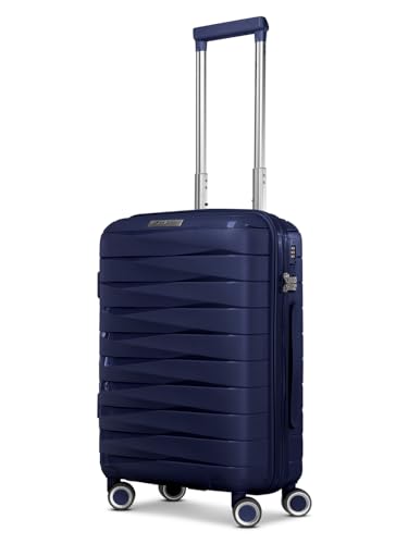 Franky Kabinen-Koffer für Damen und Herren | Kleiner Cabin-Trolley 36 x 20 x 55 cm aus hochwertigem, leichtem Polypropylen Material | Erweiterbar & TSA-Schloss| London Serie von Franky