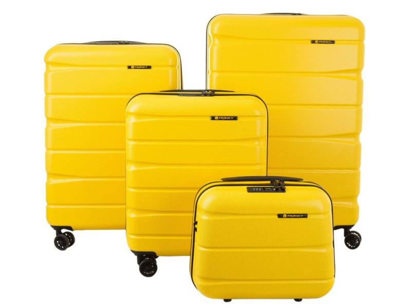 Franky Koffer A-B-S13 4er Kofferset 55/66/76 mit Beautycase Hartschalenkoffer Spinne, vier 360° Doppelrollen Rollen, TSA-Schloss von Franky