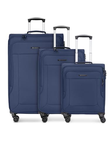 Franky Koffer-Set 3-teilig für Damen und Herren | Reise-Trolleys 48 x 31 x 79 cm aus hochwertigem, flexiblem Polyester Material | Doppelrolle & Teleskopgriff| Melbourne 3.0 Serie von Franky